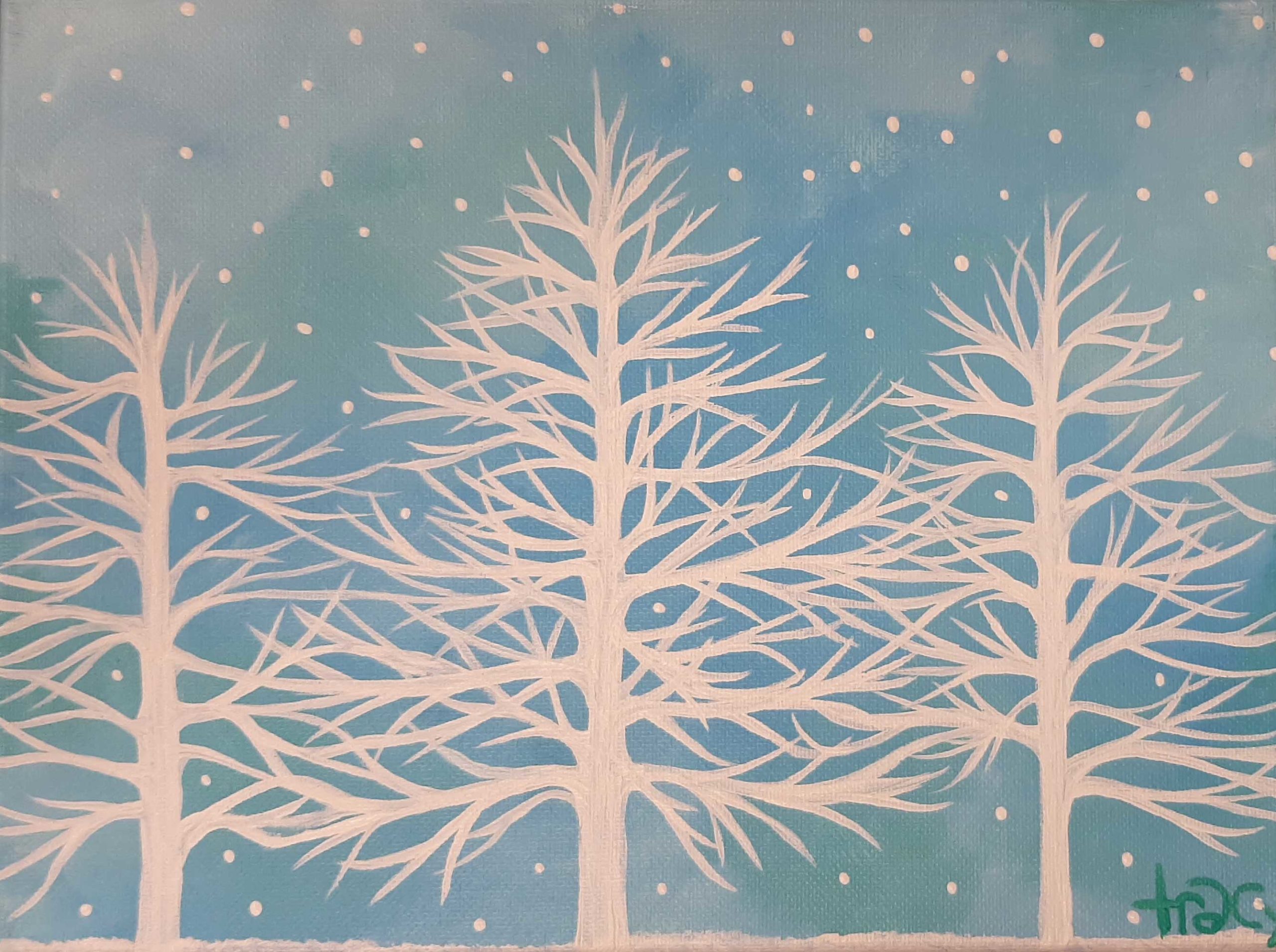 Snowy Silhouette Canvas Painting