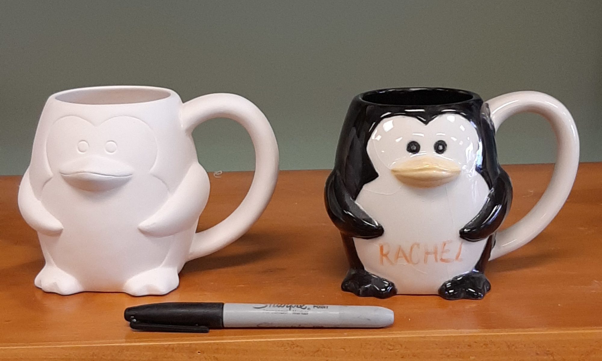 ceramic penguin mug